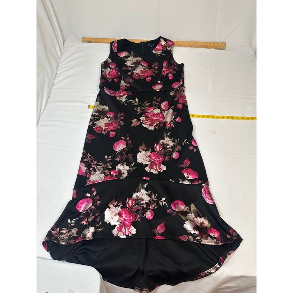 Enfocus Women formal hi/lo dress black w floral print Sleeveless womens size 16W - Picture 2 of 10